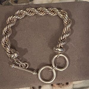 Classic Heavy Twisted .925 Sterling Silver Bracelet. 8.5”
